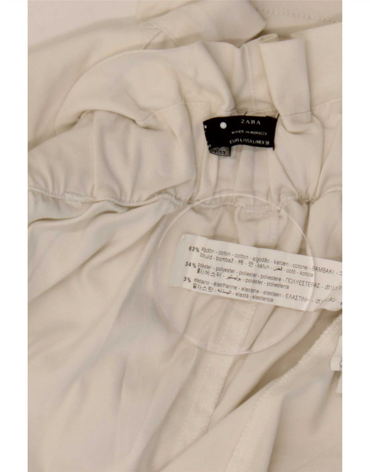 Saia feminina Zara A-Line grande W32 algodão branco