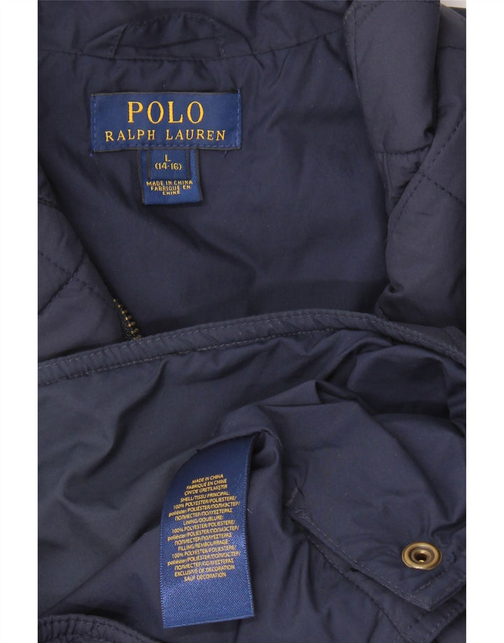 Polo Ralph Lauren Colete acolchoado para meninos 14-15 anos grande poliéster azul marinho