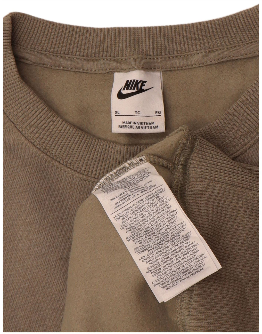 Moletom feminino Nike Jumper UK 18 XL cinza algodão