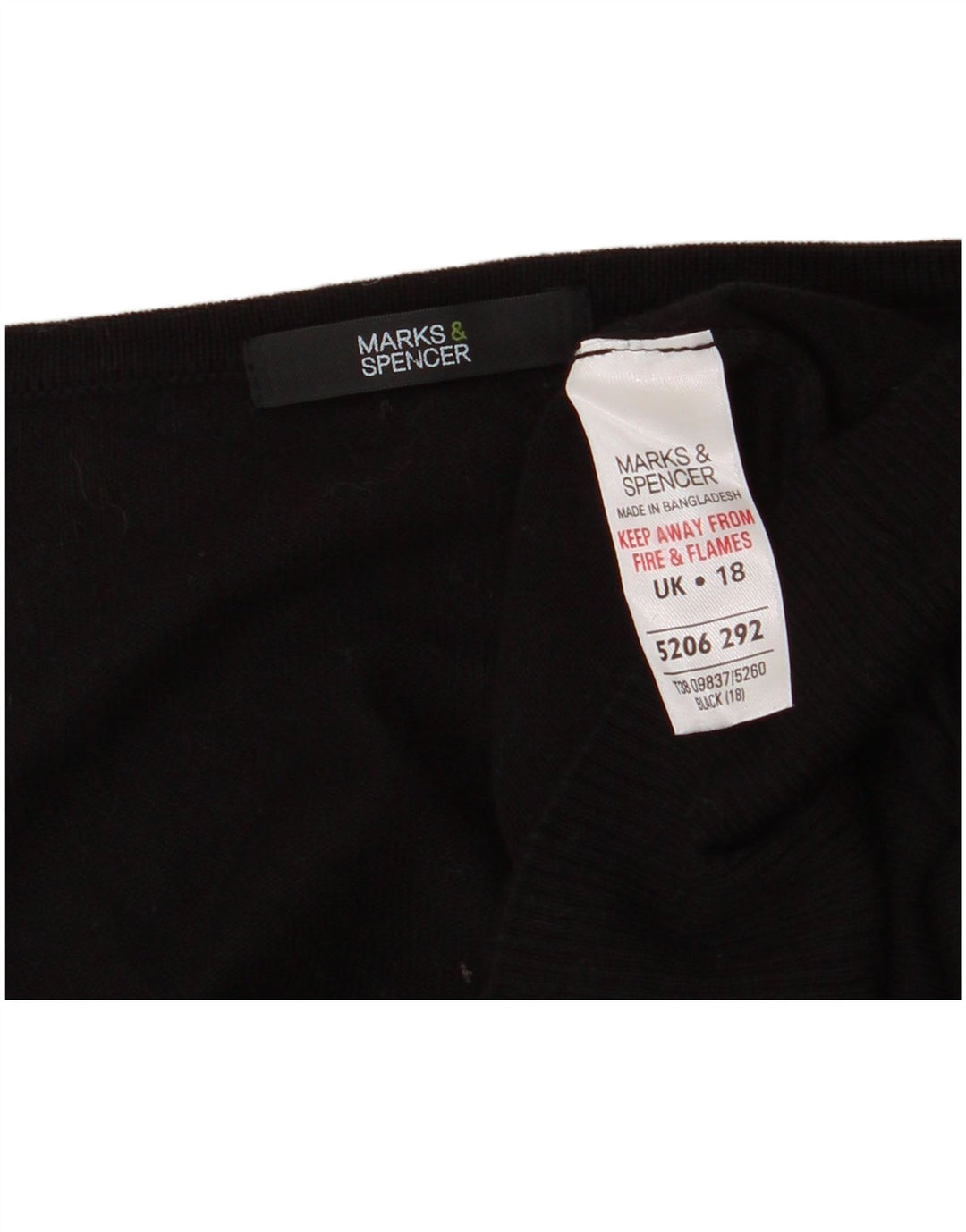 Suéter cardigã feminino MARKS & SPENCER manga 3/4 UK 18 XL preto