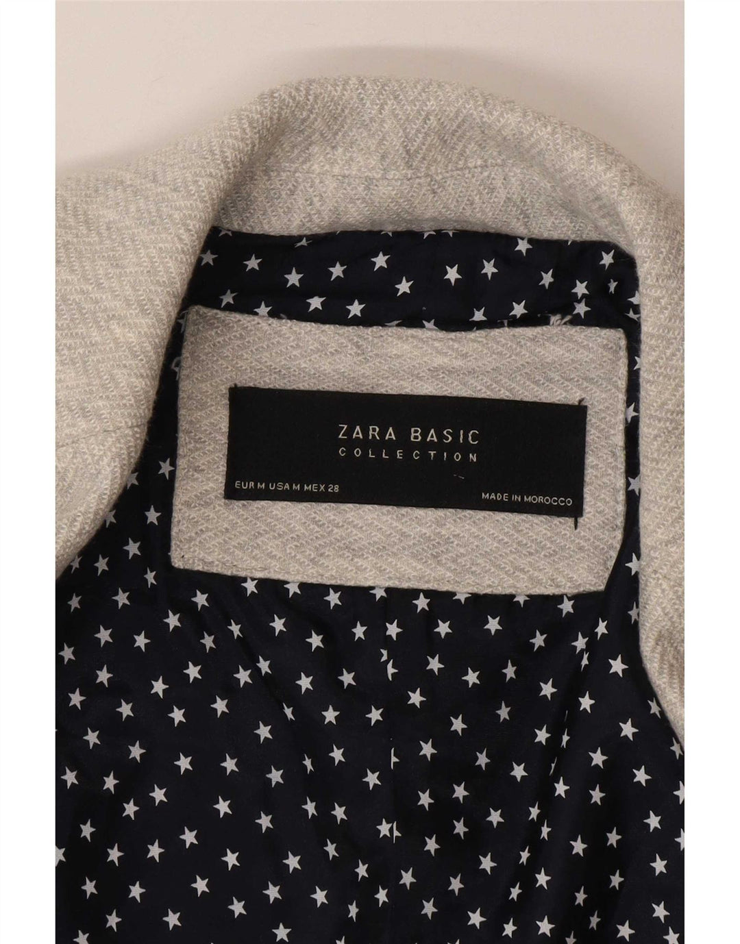 Jaqueta blazer feminina Zara com 1 botão Reino Unido 12 espinha de peixe cinza médio