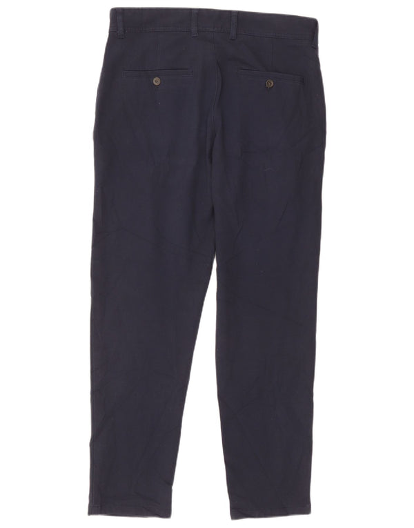 Calça Chino Cônica Masculina Zara EU 40 Médio W31 L28 Azul Marinho Poliéster