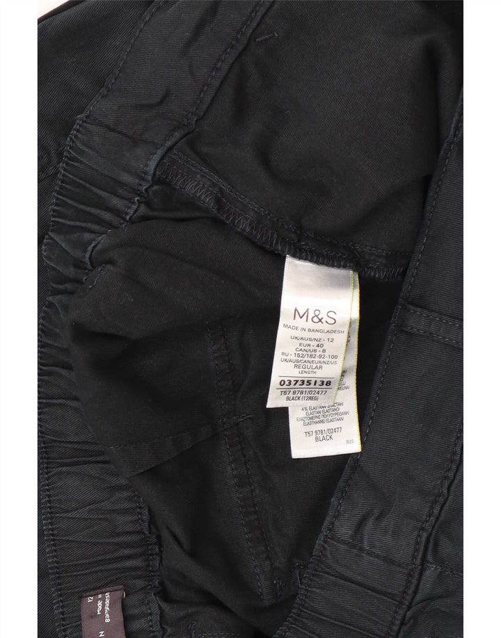 Calça cargo feminina Marks & Spencer UK 12 médio W30 L23 preta