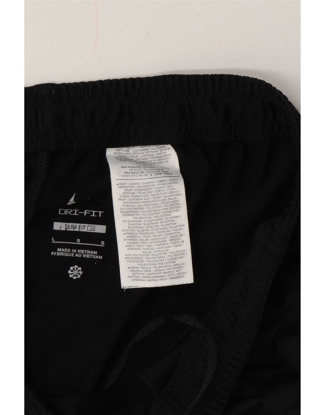 Calça Nike Masculina Dri Fit Slim Treino Grande Preto Colorblock Poliéster