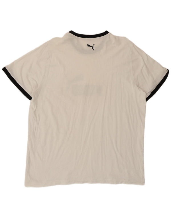 Puma Mens Graphic T-Shirt Top 2XL White