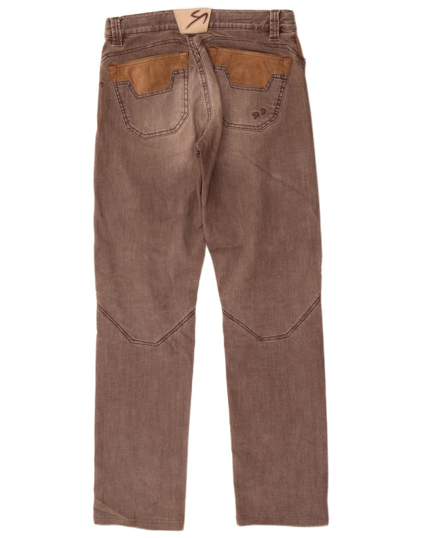 9.2 by Carlo Chionna Jeans retos masculinos W33 L32 marrom colorblock algodão