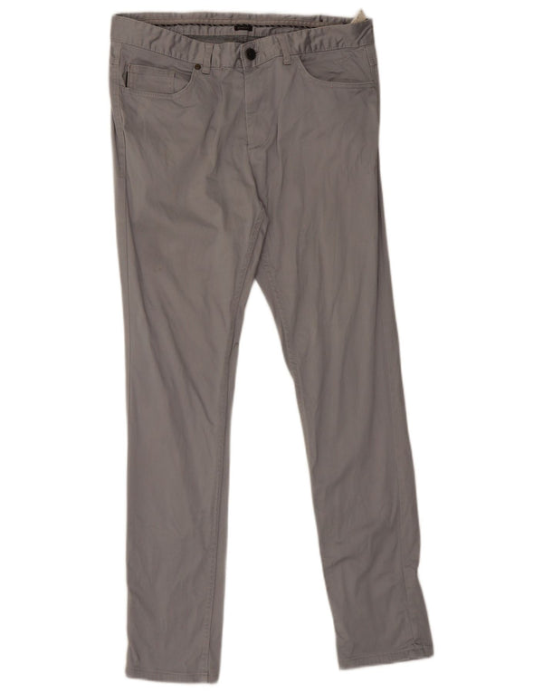 Zara Calça masculina slim casual UE 44 grande W34 L31 algodão cinza