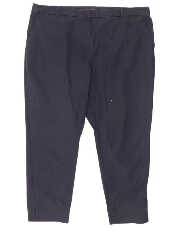 Calça feminina Marks & Spencer Slim Fit UK 18 XL W38 L25 Azul marinho