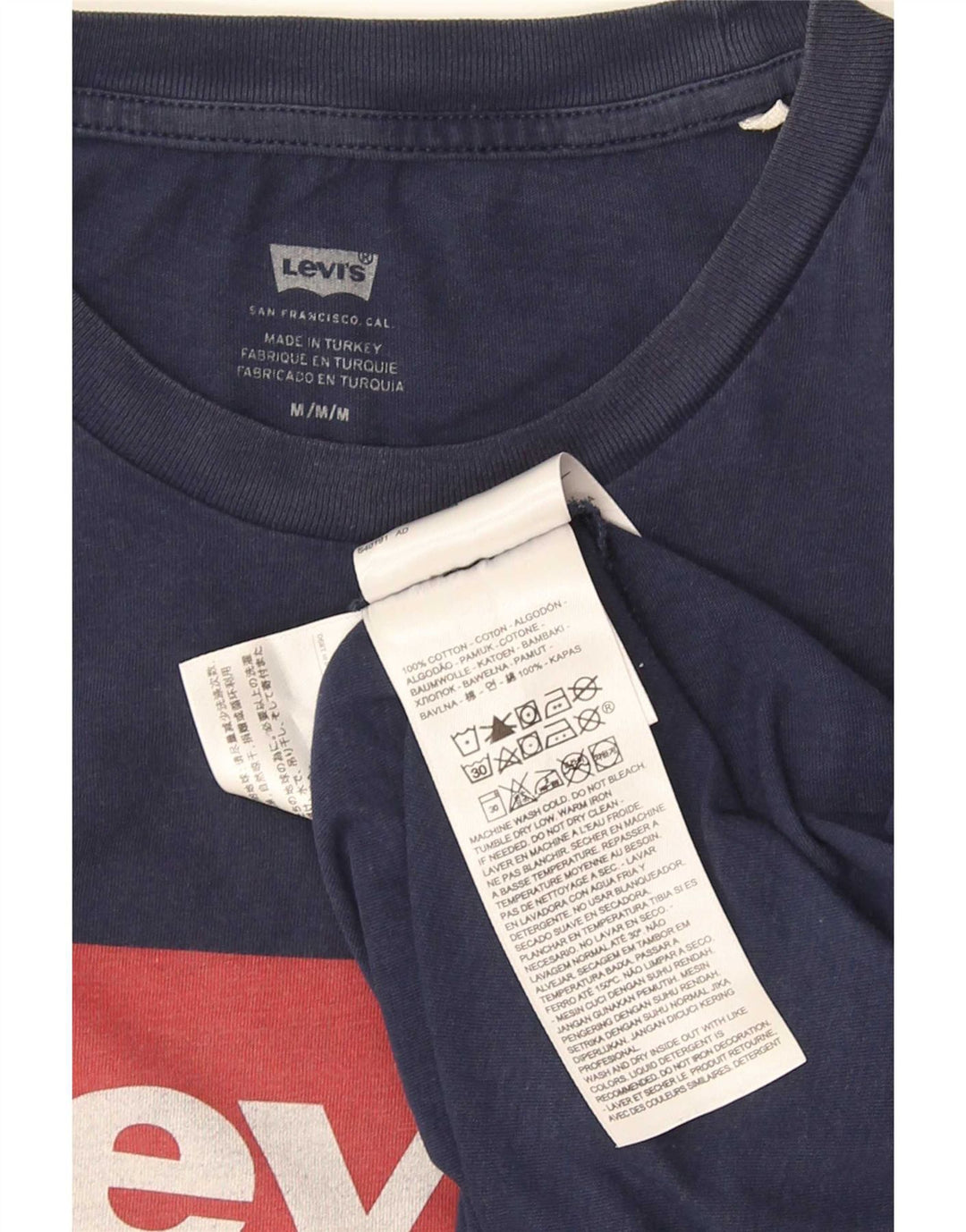 Camiseta gráfica masculina Levi's Top médio algodão azul marinho
