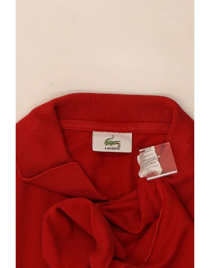 Camisa polo masculina Lacoste tamanho 4 médio algodão vermelho