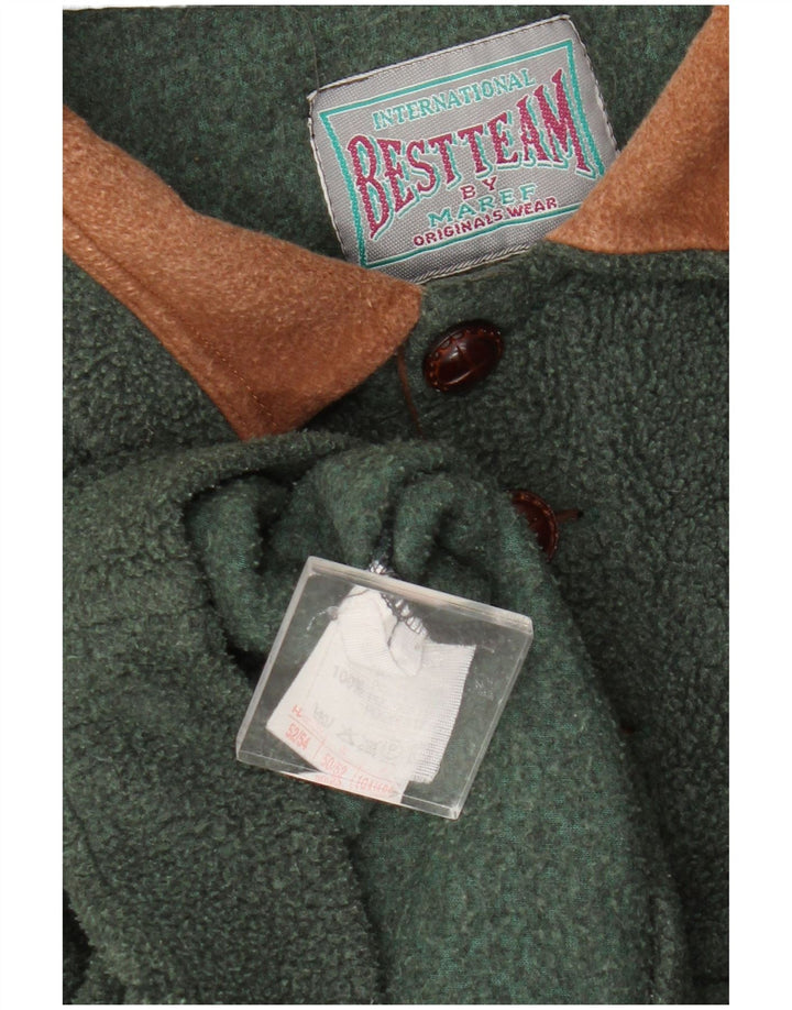 Suéter de lã vintage masculino com corte solto IT 50/52 verde médio