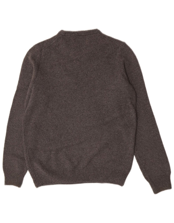 Suéter feminino Trussardi com gola redonda e lã cinza grande Reino Unido 16