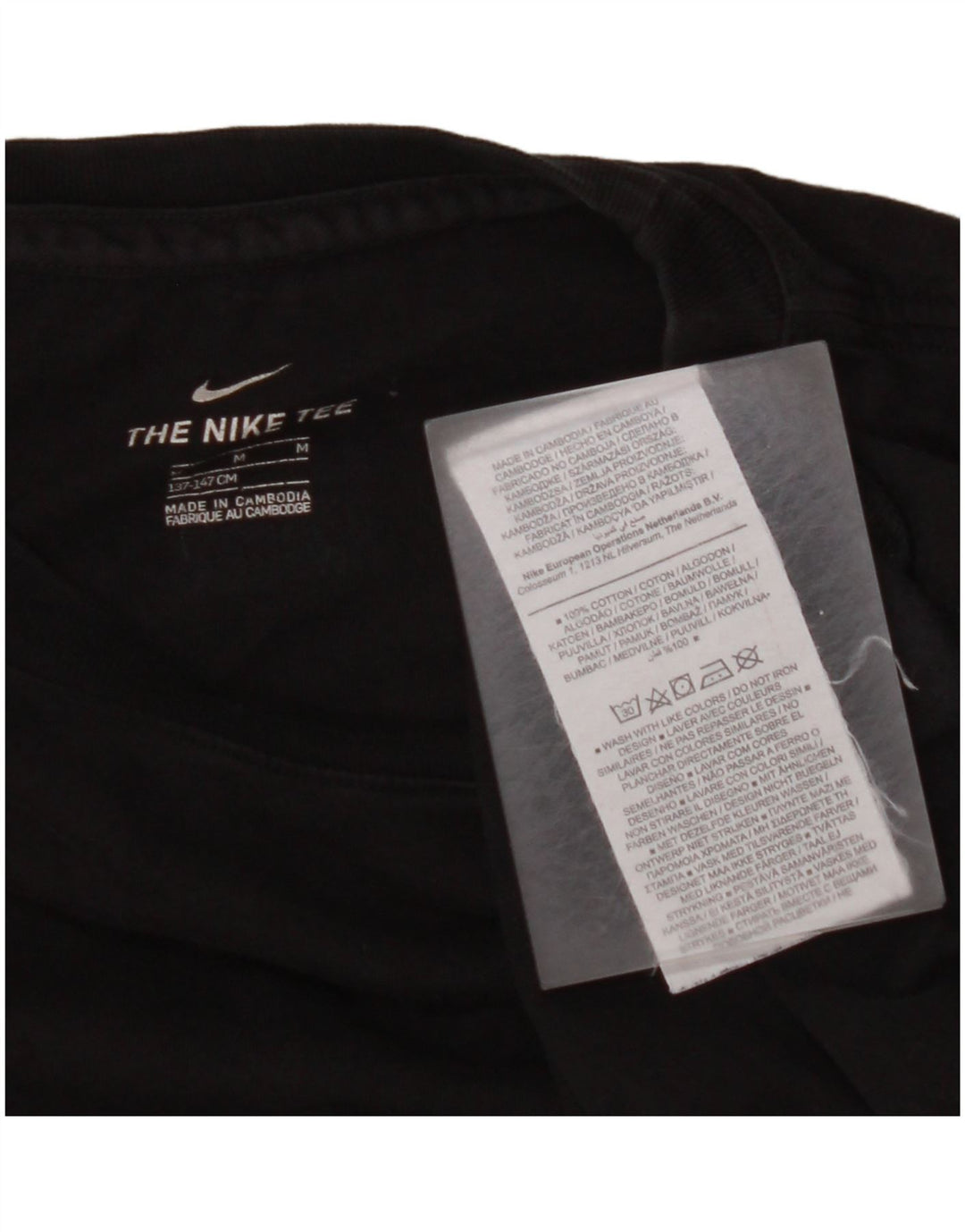 Camiseta gráfica masculina NIKE Top 10-11 anos médio preto algodão