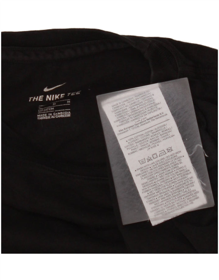 Camiseta gráfica masculina NIKE Top 10-11 anos médio preto algodão