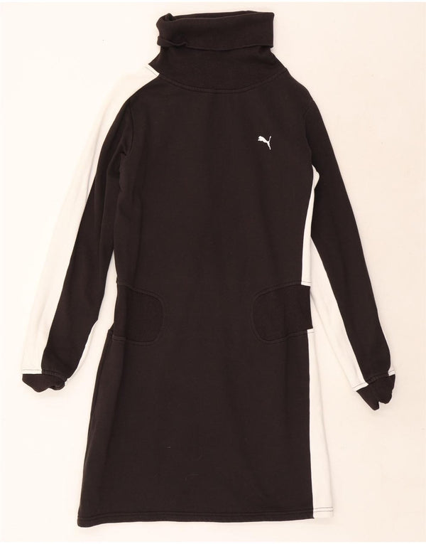 Vestido feminino Puma com gola redonda e bloco colorido preto médio 14
