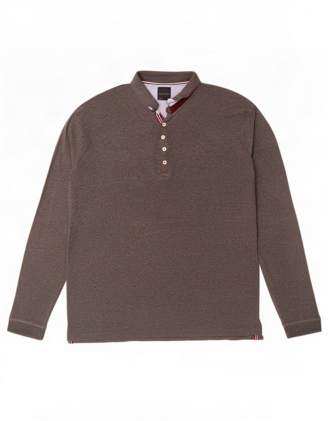 Camisa polo masculina de manga comprida Zara 2XL cinza