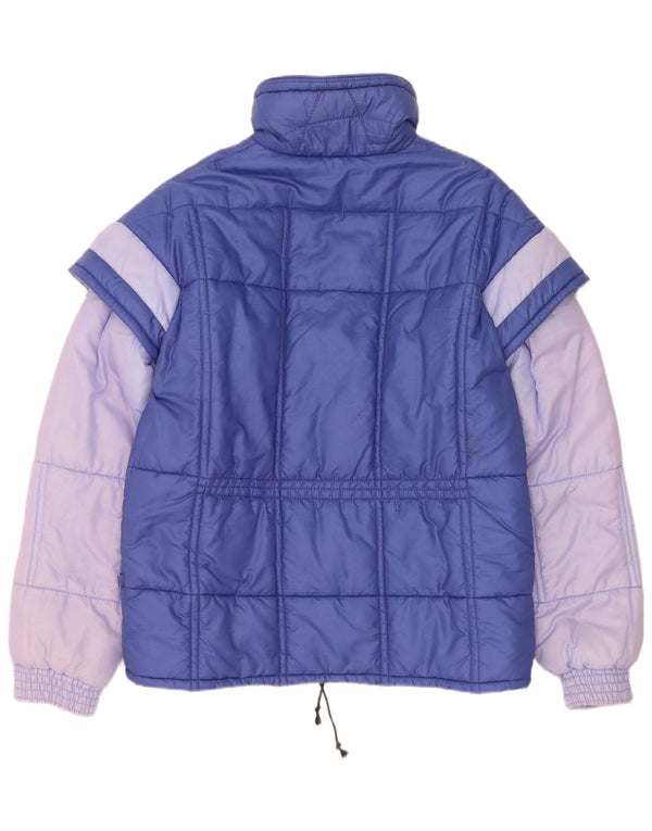 Jaqueta acolchoada masculina vintage IT 48 poliamida colorblock azul médio