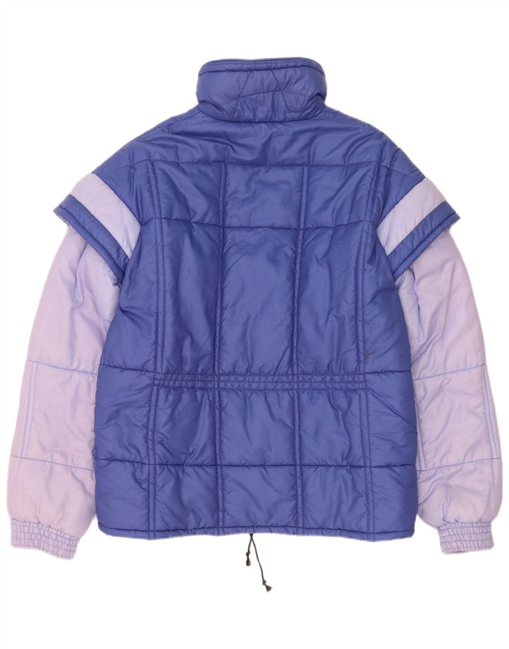 Jaqueta acolchoada masculina vintage IT 48 poliamida colorblock azul médio