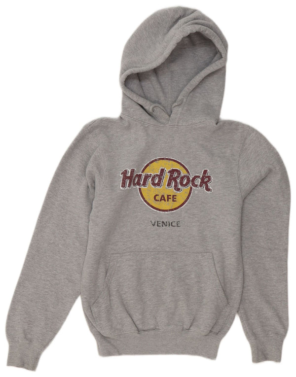 Hard Rock Cafe Mens Venice Distressed Logo Hoodie Jumper Pequeno Cinza Salpicado
