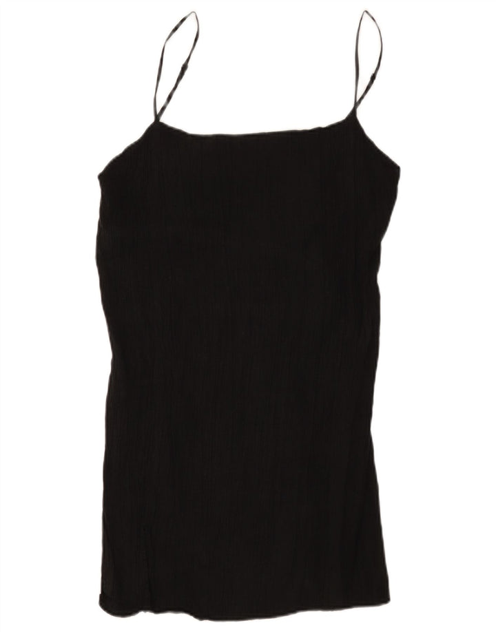 Vestido slip feminino Zara Reino Unido 14 grande viscose preta