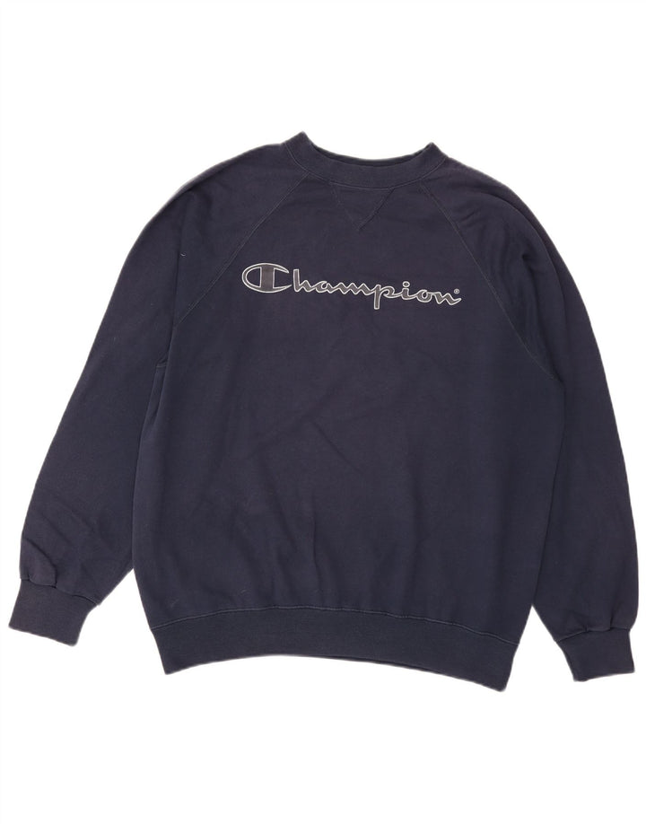 Jumper de moletom gráfico masculino Champion grande azul marinho