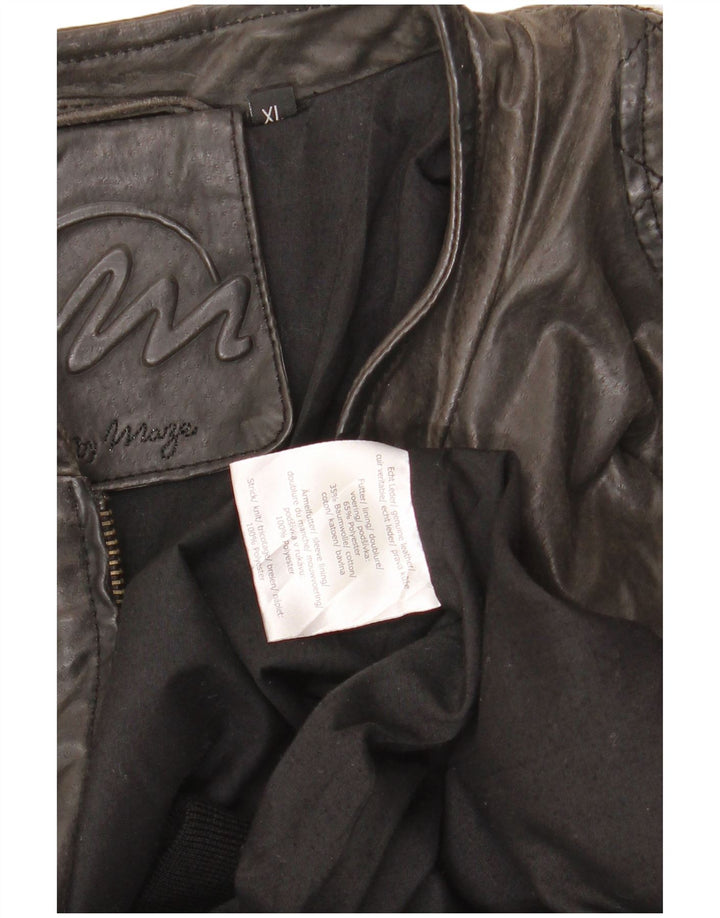 MAZE Mens Suede Bomber Jacket UK 38 Couro Cinza Médio