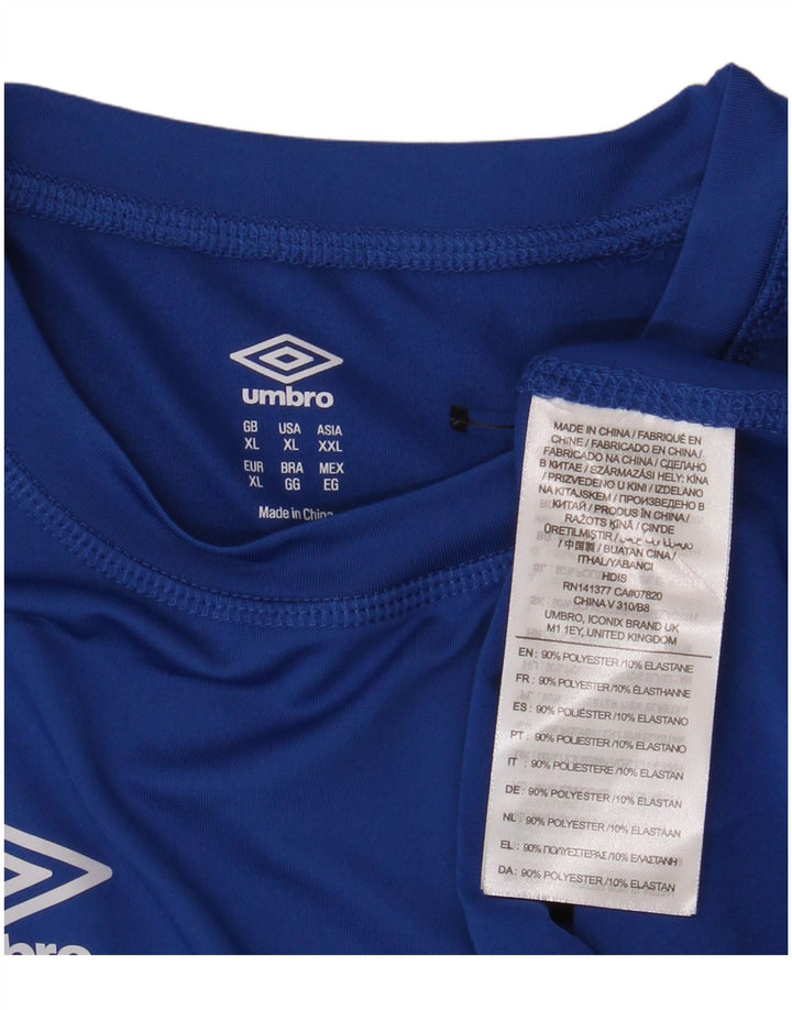 Top masculino UMBRO de manga comprida XL azul poliéster