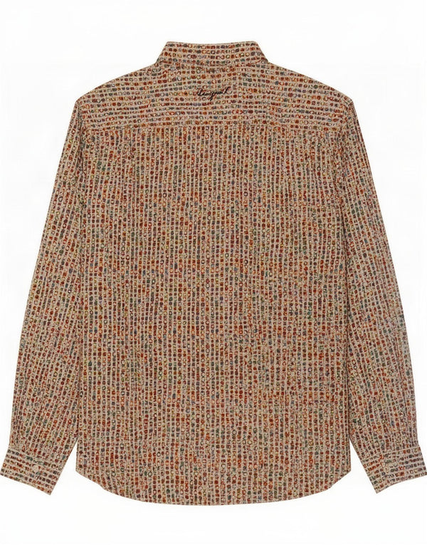 Camisa masculina Desigual XL algodão geométrico multicolorido