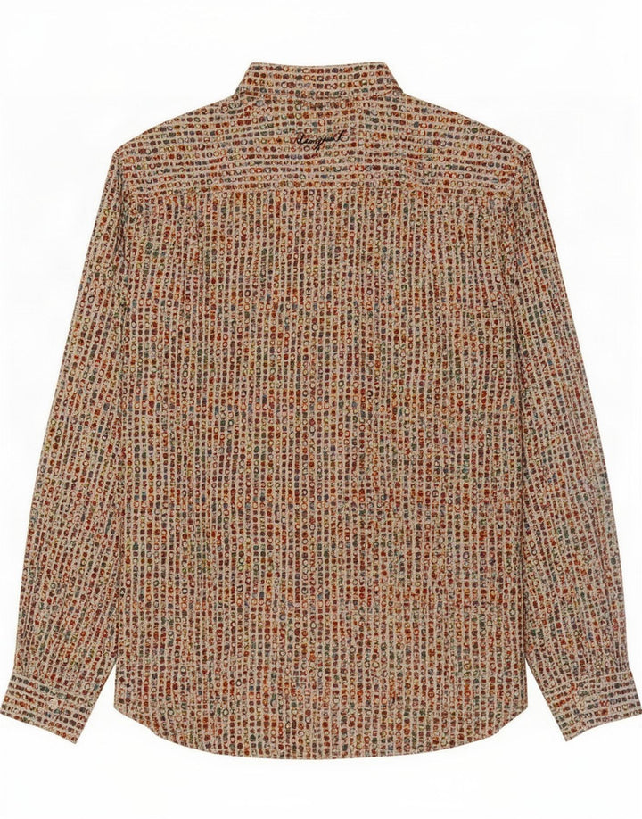 Camisa masculina Desigual XL algodão geométrico multicolorido