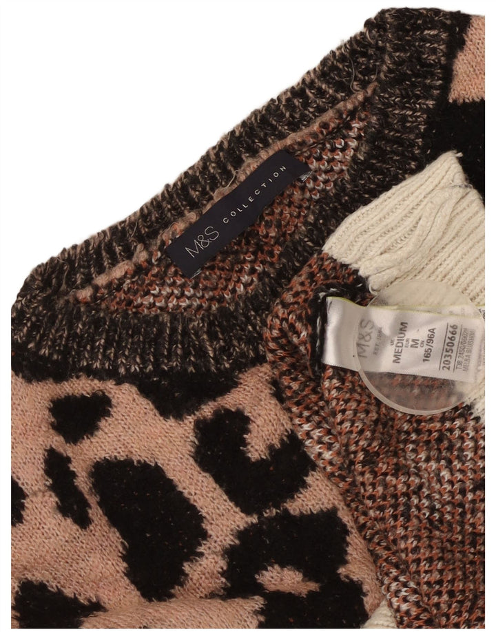 Suéter feminino Marks & Spencer com gola canoa Reino Unido 14 médio multicolorido