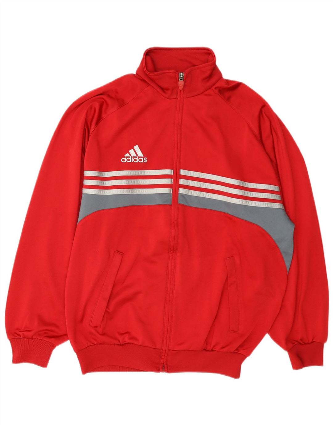 Adidas Mens Tracksuit Top Jacket UK 34/36 Pequeno Vermelho Colorblock Poliéster