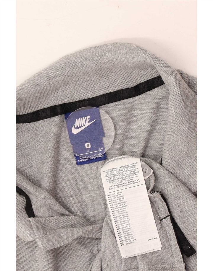Camisa polo masculina Nike pequena cinza algodão