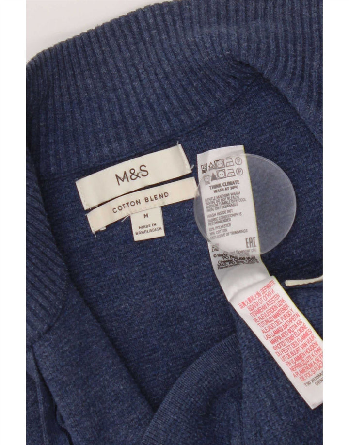 Suéter cardigã feminino Marks & Spencer UK 14 poliéster azul marinho médio