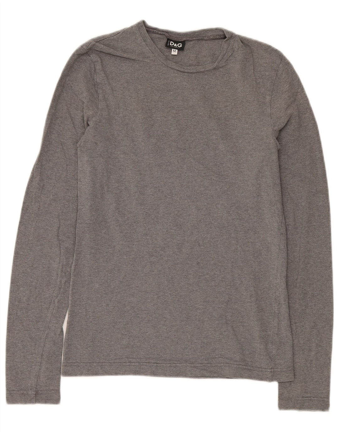 Top feminino Dolce & Gabbana manga comprida Reino Unido 12 algodão cinza médio