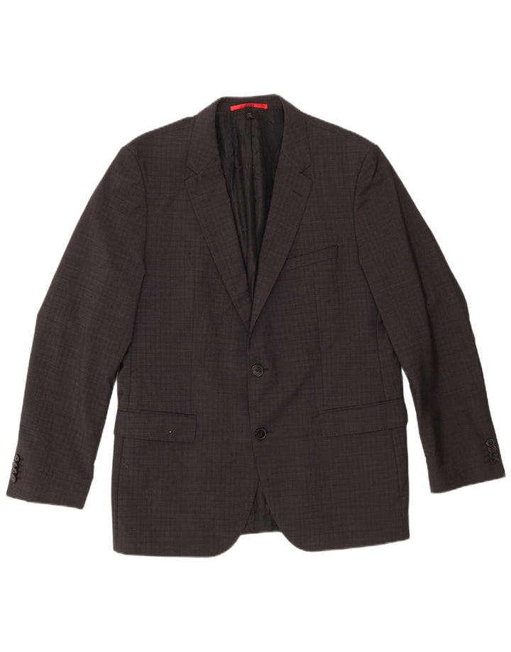 Jaqueta Blazer Masculina Hugo Boss com 2 Botões EU 52 XL Lã Virgem Cinza