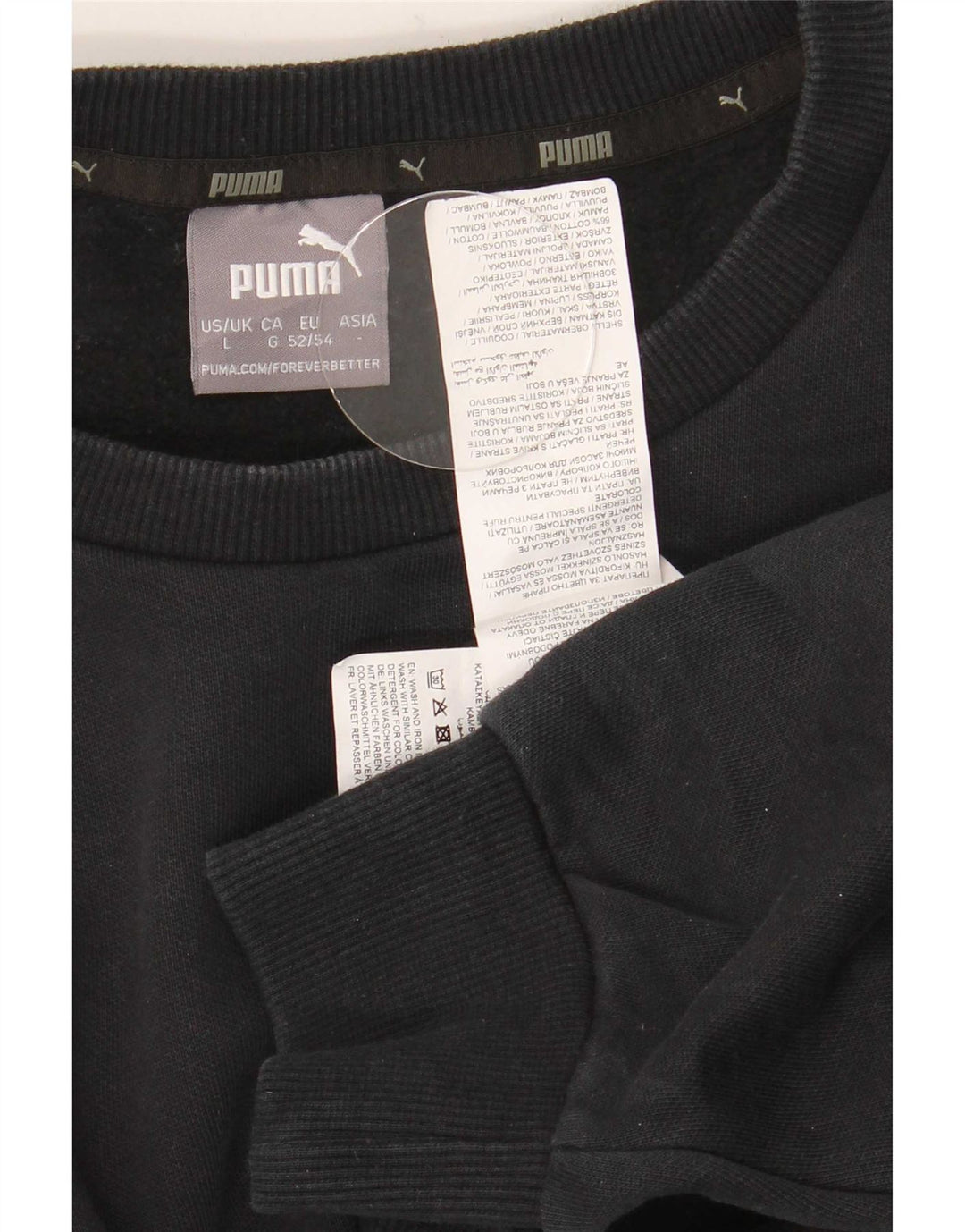 Puma moletom masculino jumper grande algodão preto
