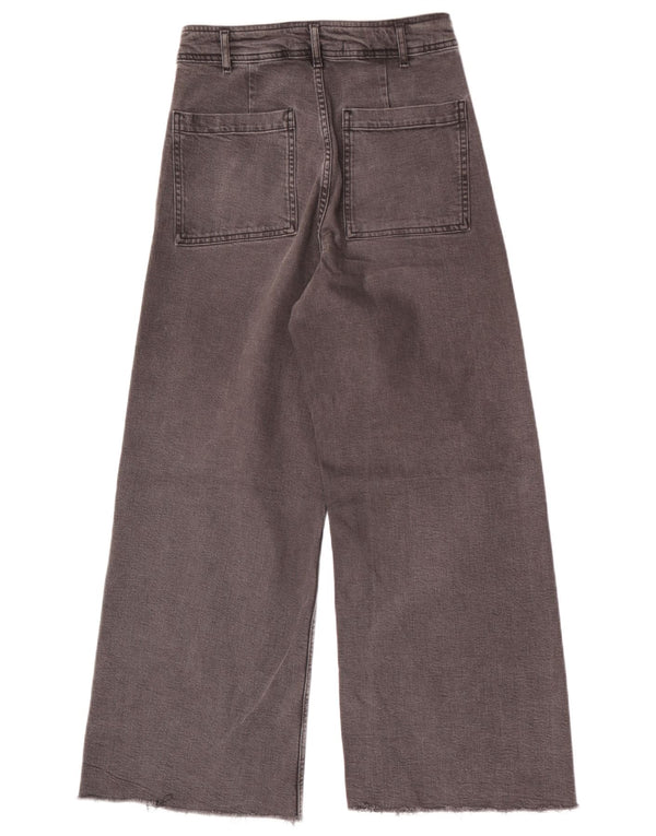 Zara Calça Jeans Feminina The Marine Cintura Alta Perna Larga EU 40 Médio W30 L29 Cinza