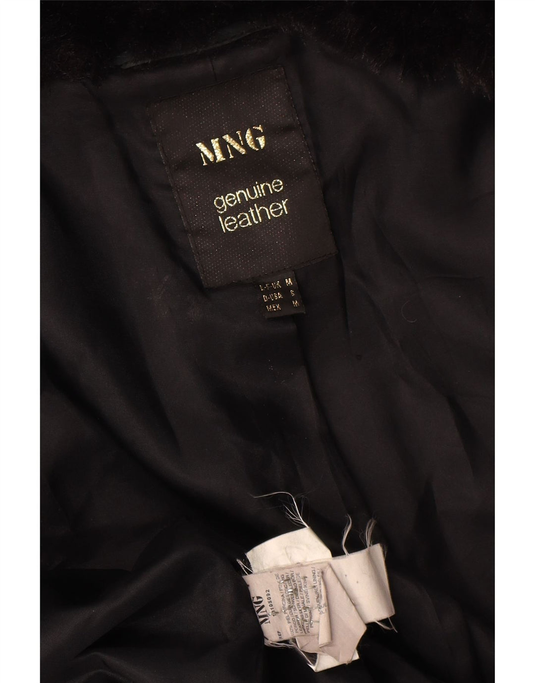 Jaqueta feminina de camurça Mango UK 12 couro preto médio