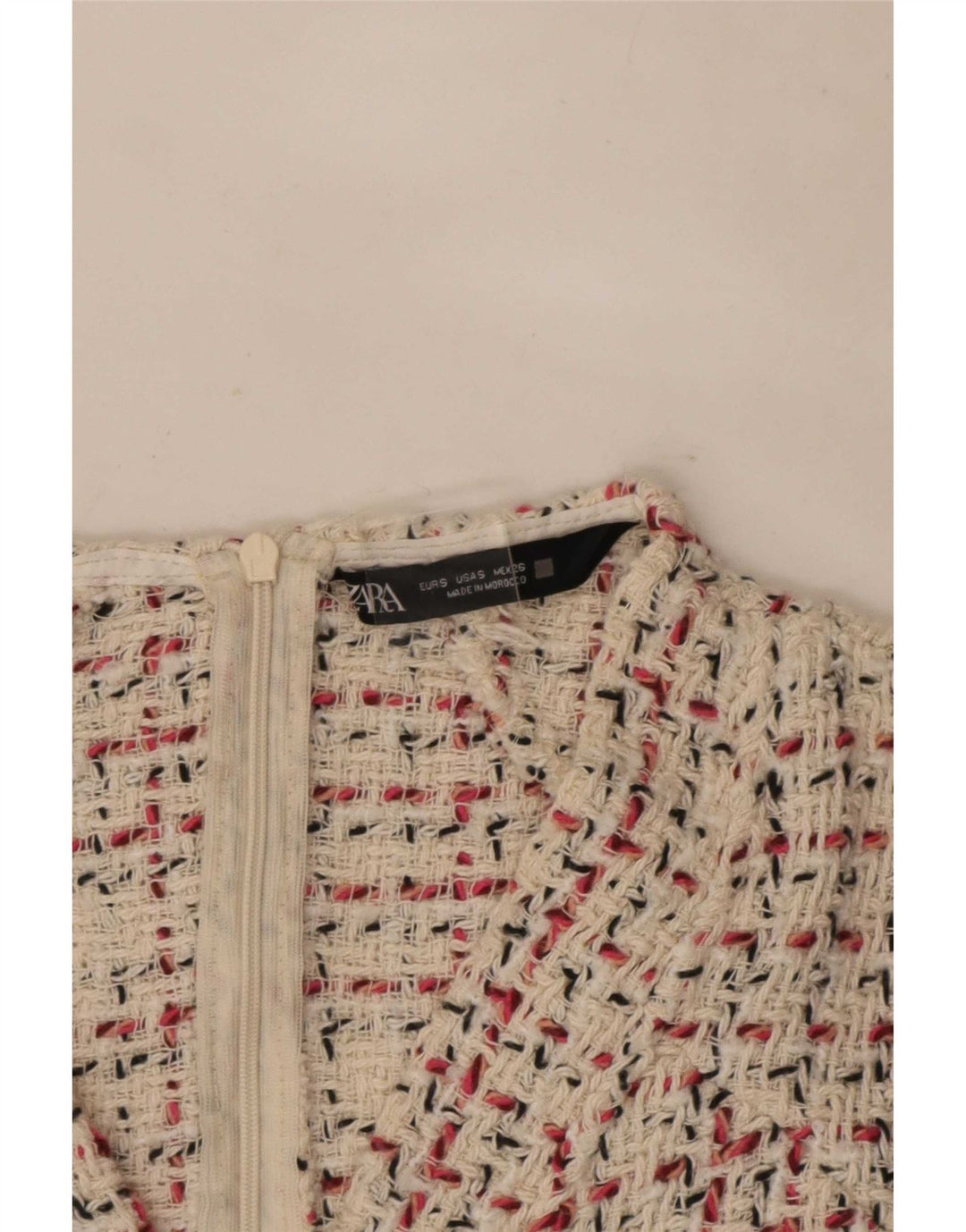 Vestido feminino Zara A-Line UK 8 pequeno xadrez bege
