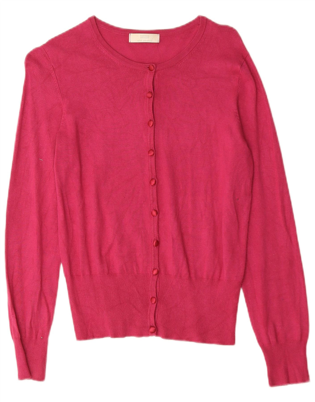 Suéter cardigã feminino Marks & Spencer Reino Unido 10 viscose rosa pequena