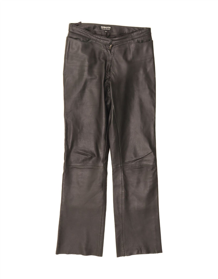 DAKOTA Womens Straight Leather Trousers W29 L32 Black Leather Vintage Dakota and Second-Hand Dakota from Messina Hembry 