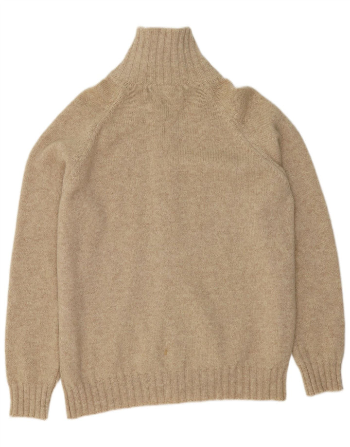 Suéter cardigã masculino Zara grande lã bege