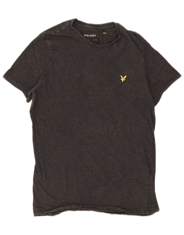 Lyle & Scott Camiseta masculina top pequeno algodão cinza