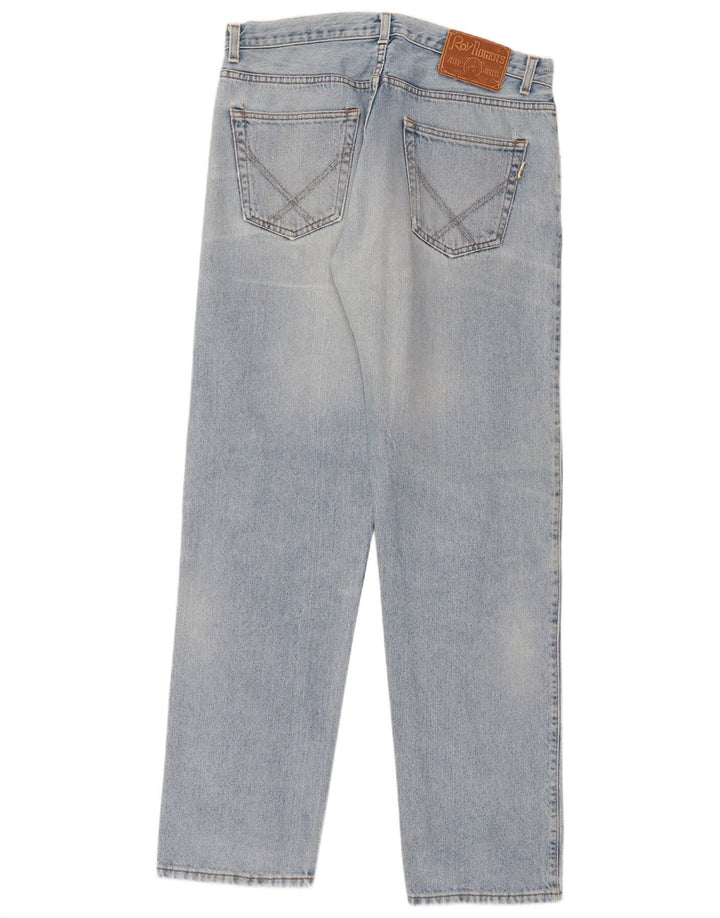 Calça jeans reta masculina Roy Rogers desgastada W34 L33 azul