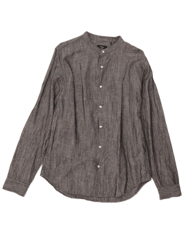 Camisa masculina Superdry grande linho cinza