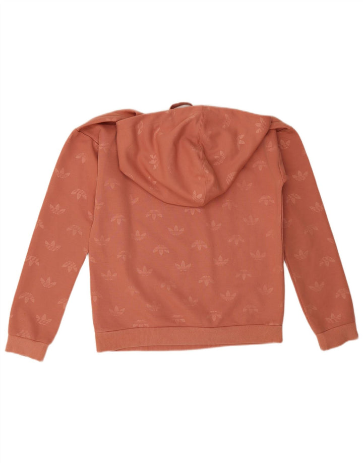 Adidas feminino oversized gráfico moletom com capuz Reino Unido 10 pequeno laranja poliéster