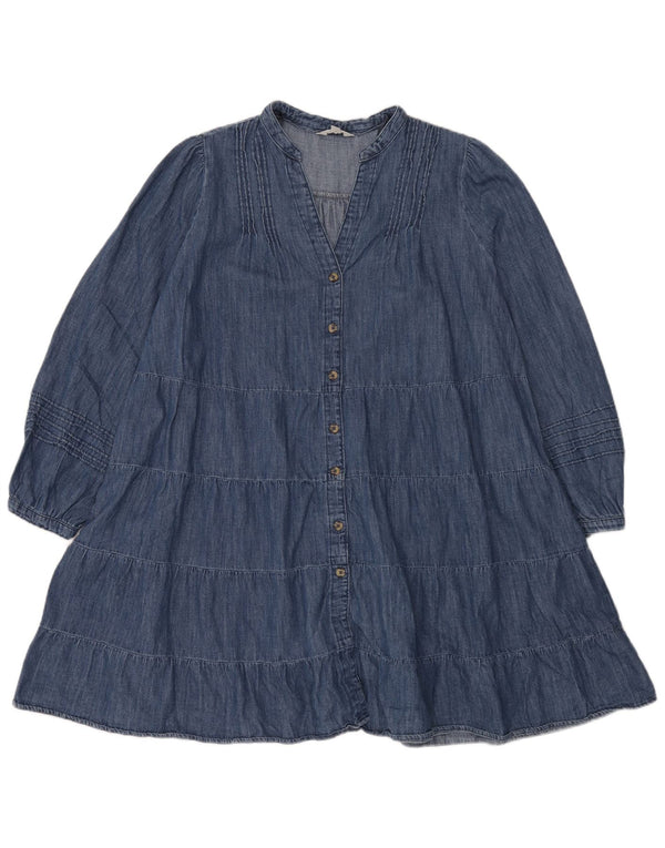 Marks & Spencer Womens Per Una Denim Oversized Tiered Dress UK 18 XL Blue