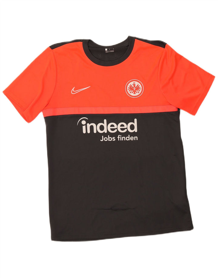 Camiseta Nike masculina Eintracht Frankfurt com estampa gráfica grande bloco colorido preto