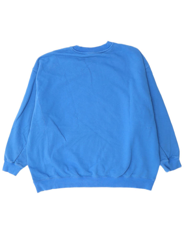 ADIDAS Womens Oversized Sweatshirt Jumper UK 14 Grande Azul Algodão