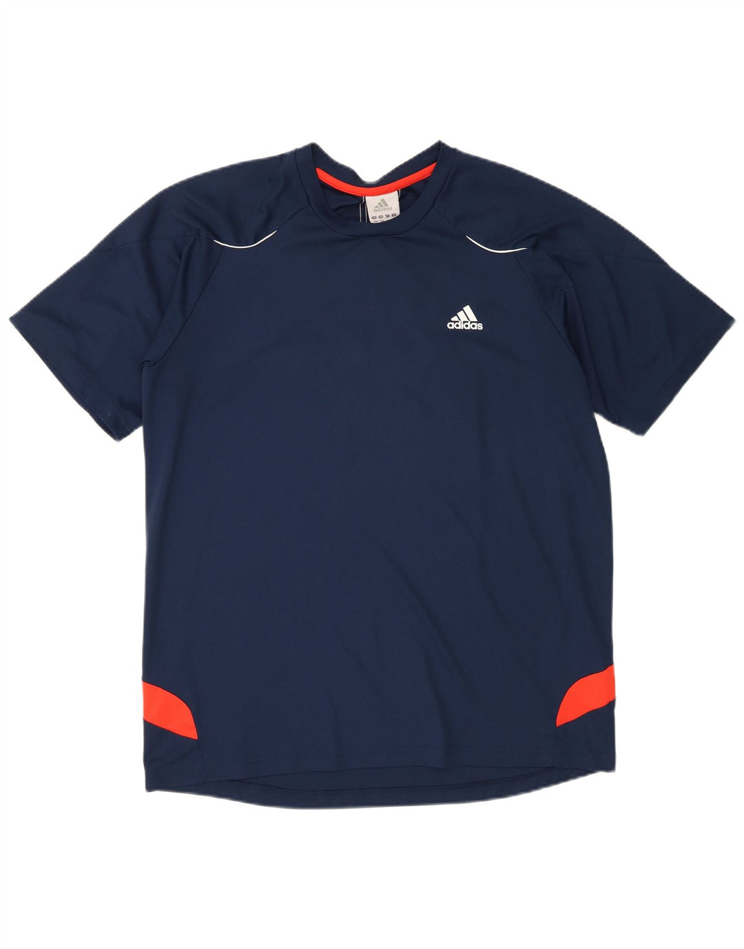 Adidas Mens Camiseta Top Grande Azul Marinho Colorblock Poliéster